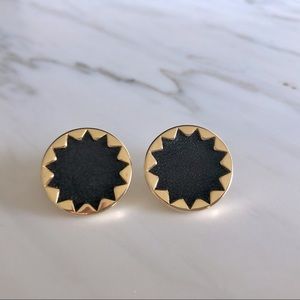 House of Harlow Sunburst gold & leather earrings